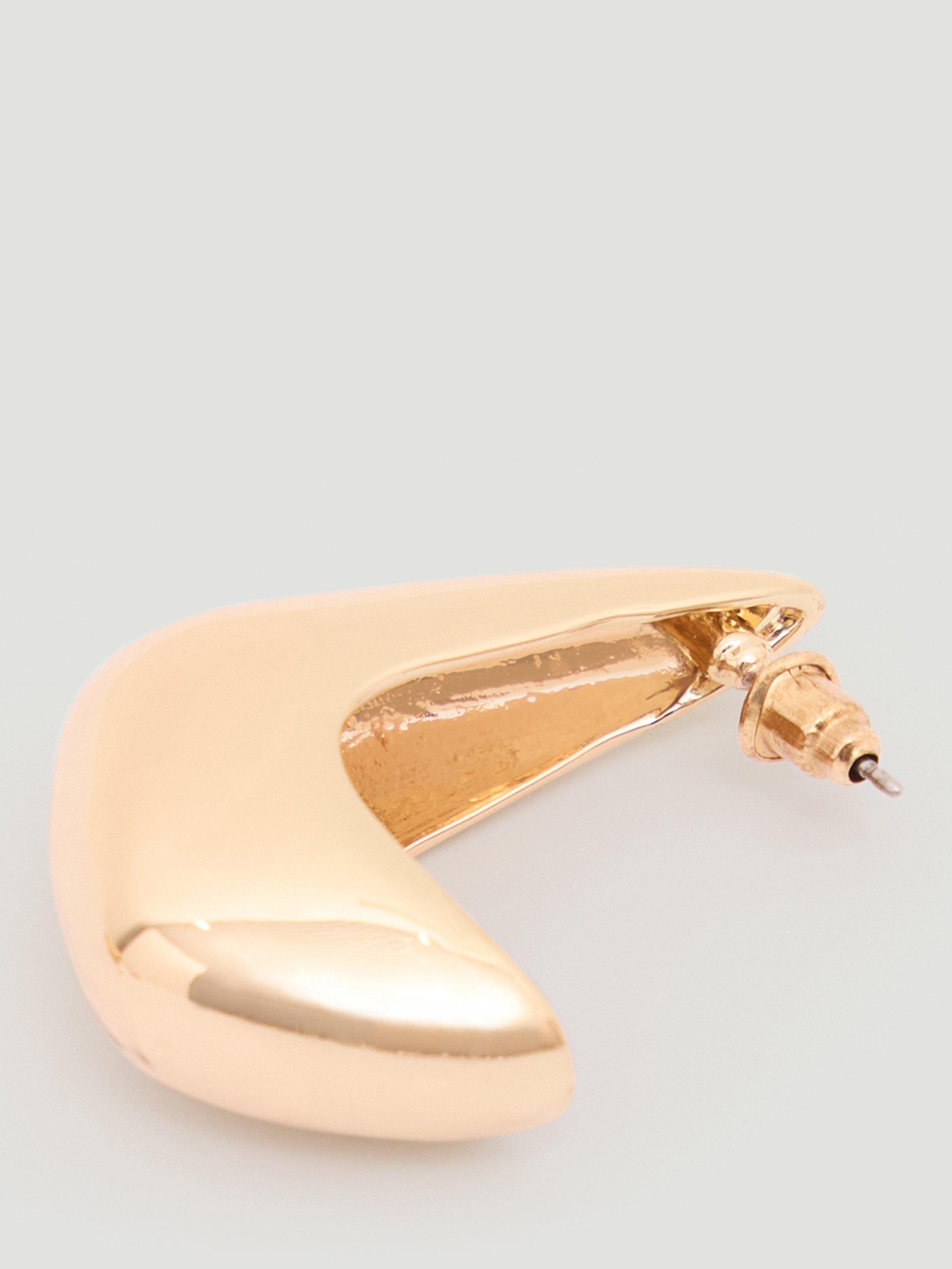 Product image 3 of 4, which shows HUSH Sculptural Dome Earrings, Gold
