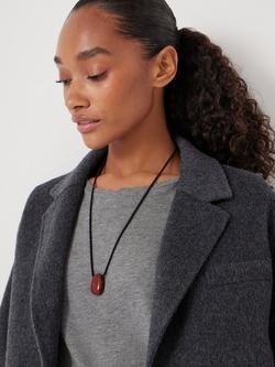 HUSH Jasper Stone Cord Necklace, Dark Red - view 2, Dark Red