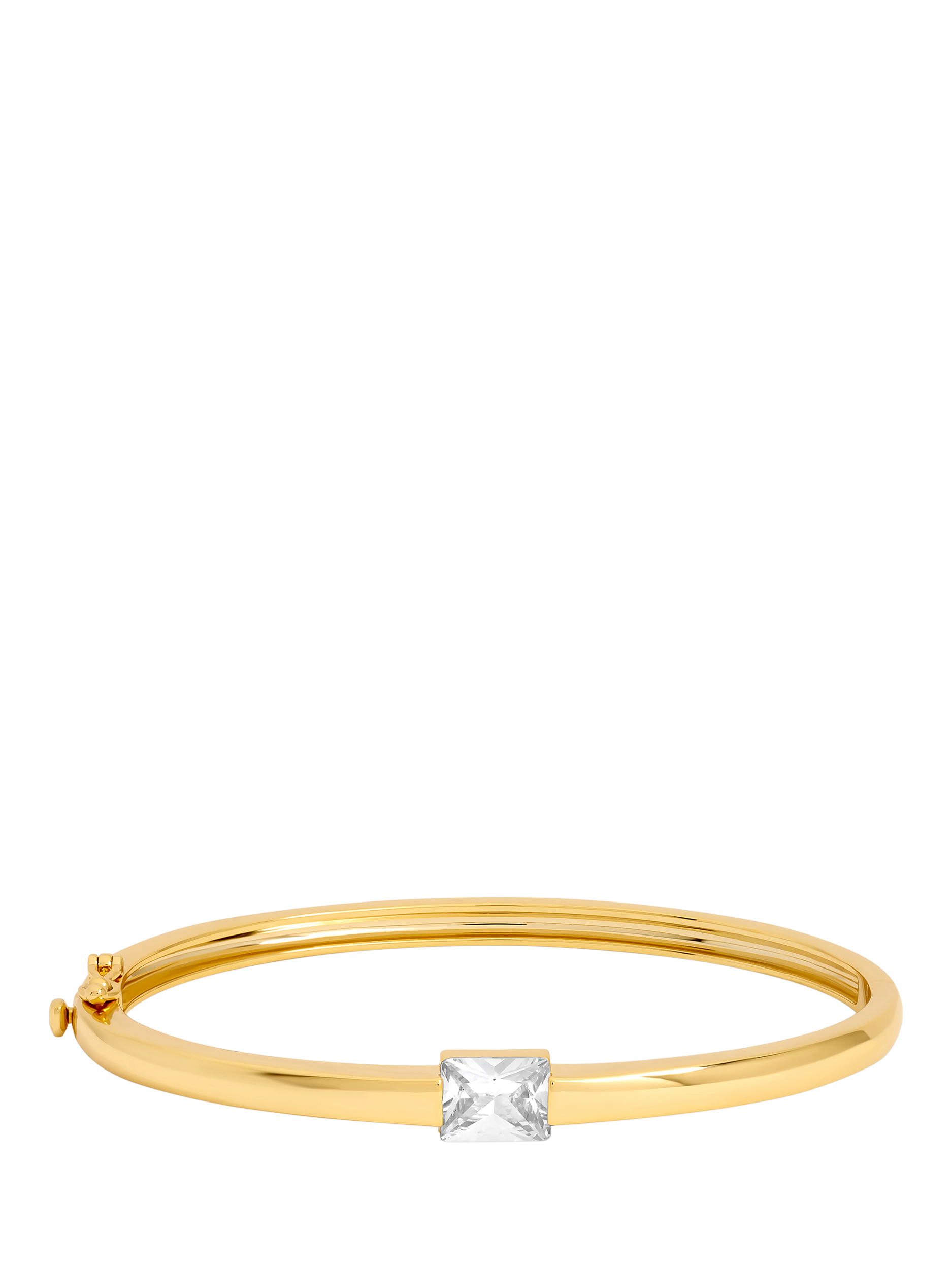 Product image 1 of 4, which shows Jon Richard Cubic Zirconia Stone Bangle, Gold