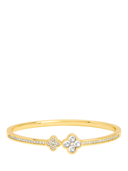 Jon Richard Pave Clover Bangle, Gold, Gold