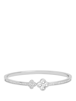 Jon Richard Pave Clover Bangle, Silver, Silver