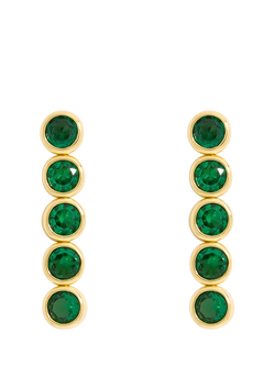 Jon Richard Emerald Cubic Zirconia Tennis Drop Earrings, Gold, Gold