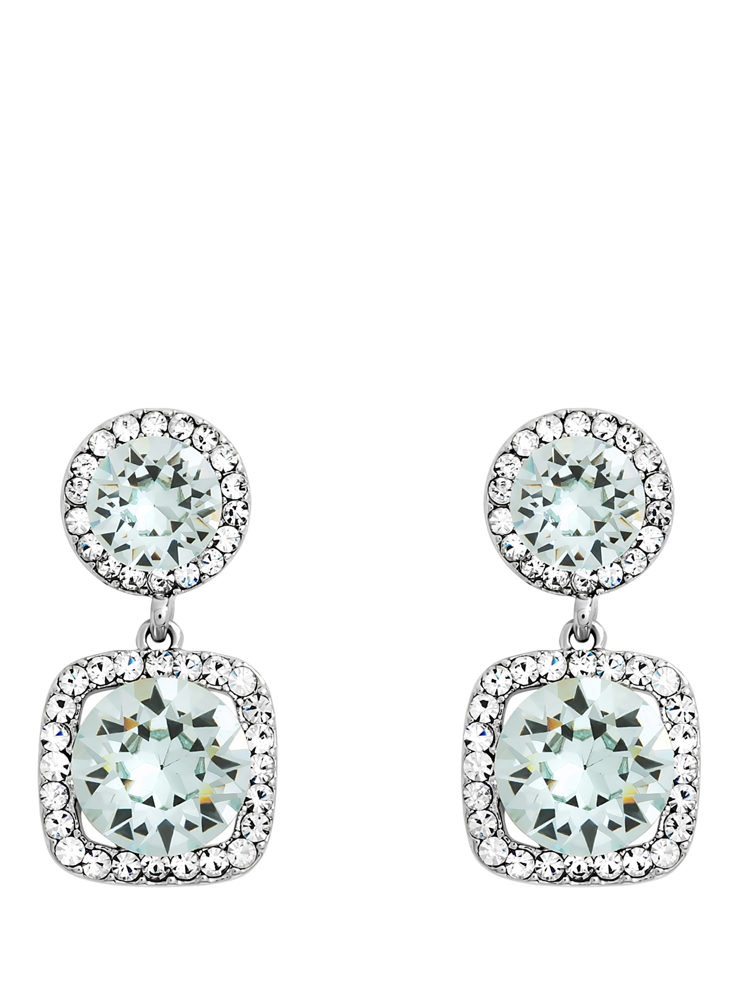 Product image 1 of 1, which shows Jon Richard Crystal Drop Earrings, Aqua