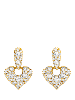 Jon Richard Pave Heart Door Knocker Earrings, Gold, Gold