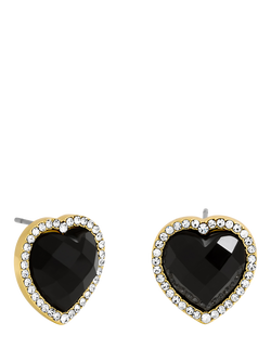 Jon Richard Jet Heart Stud Earrings, Gold, Gold