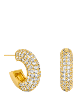 Jon Richard Chubby Pave Hoop Earrings, Gold, Gold
