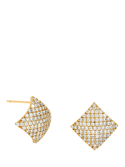 Jon Richard Pave Diamond Shape Stud Earrings, Gold, Gold