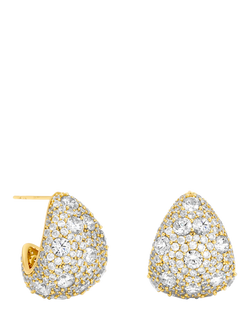 Jon Richard Crystal Large Dome Earrings, Gold, Gold