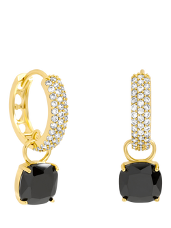 Jon Richard Jet Huggie Charm Earrings, Gold, Gold