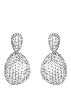 Jon Richard Cubic Zirconia Drop Dome Earrings, Silver, Silver