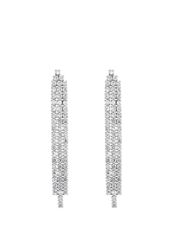 Jon Richard Cubic Zirconia Crystal Drop Earrings, Silver, Silver