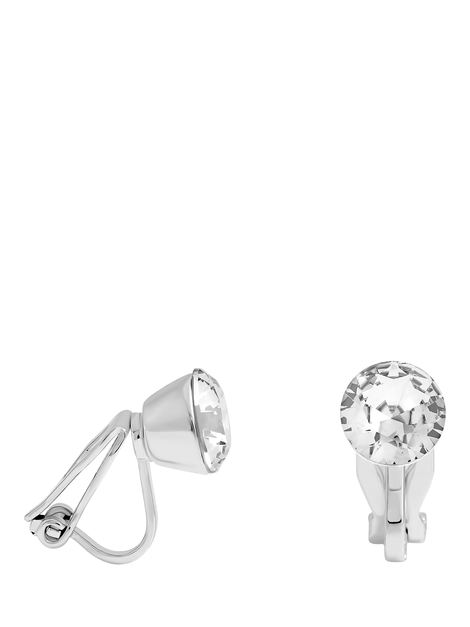 Product image 1 of 1, which shows Jon Richard Crystal Clip On Earrings, Silver