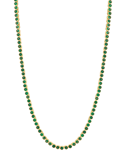 Jon Richard Emerald Cubic Zirconia Tennis Necklace, Gold, Gold