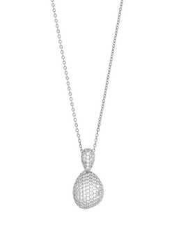 Jon Richard Cubic Zirconia Drop Dome Pendant, Silver, Silver