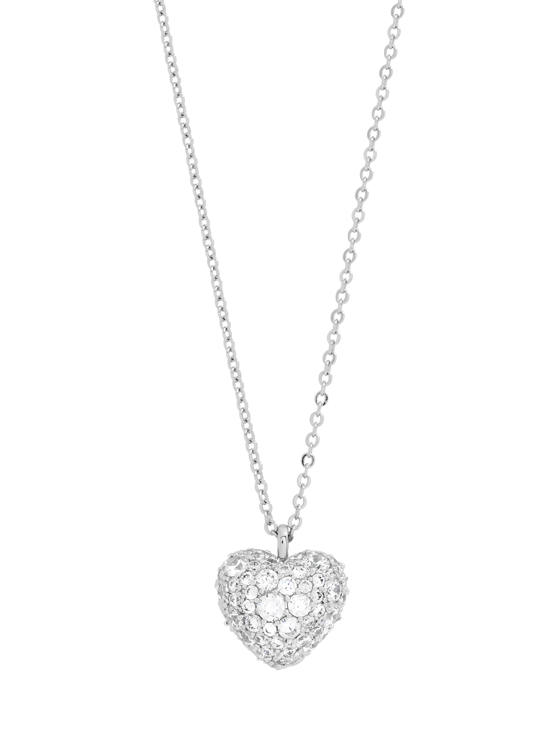 Product image 1 of 4, which shows Jon Richard Pave Heart Pendant, Silver