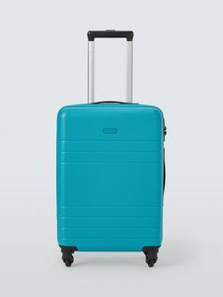 John Lewis Lisbon 4-Wheel 56cm Hard Shell Cabin Case, Aqua