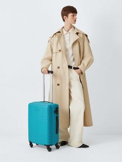 John Lewis Lisbon 4-Wheel 56cm Hard Shell Cabin Case - view 2, Aqua