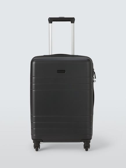 John Lewis Lisbon 4-Wheel 55cm Hard Shell Cabin Case, Black