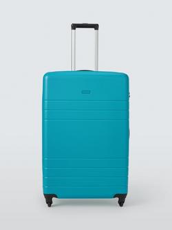 John Lewis Lisbon 4-Wheel 72cm Hard Shell Large Suitcase, Aqua