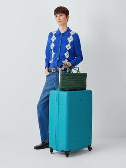 John Lewis Lisbon 4-Wheel 72cm Hard Shell Large Suitcase - view 2, Aqua
