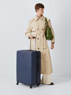 John Lewis Lisbon 4-Wheel 72cm Hard Shell Large Suitcase - view 2, Navy