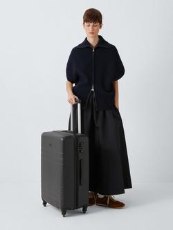 John Lewis Lisbon 4-Wheel 57cm Hard Shell Medium Suitcase - view 2, Black