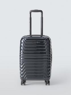 John Lewis Tulum 8-Wheel 56cm Hard Shell Expandable Cabin Case, Black, Black