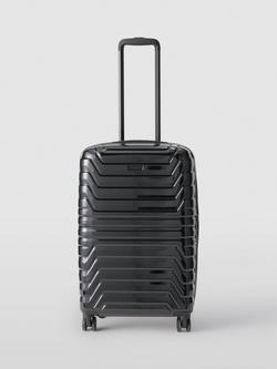 John Lewis Tulum 8-Wheel 57cm Hard Shell Expandable Medium Suitcase, Black