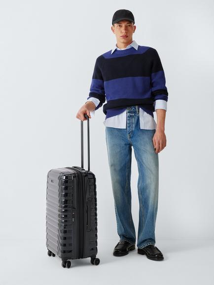John Lewis Tulum 8-Wheel 67cm Hard Shell Expandable Medium Suitcase - view 2, Black