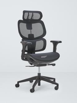 John Lewis Dawson High Back Ergonomic Office Chair, Black, Black