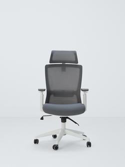 John Lewis Ollie High Back Ergonomic Office Chair, Grey - view 2, Grey