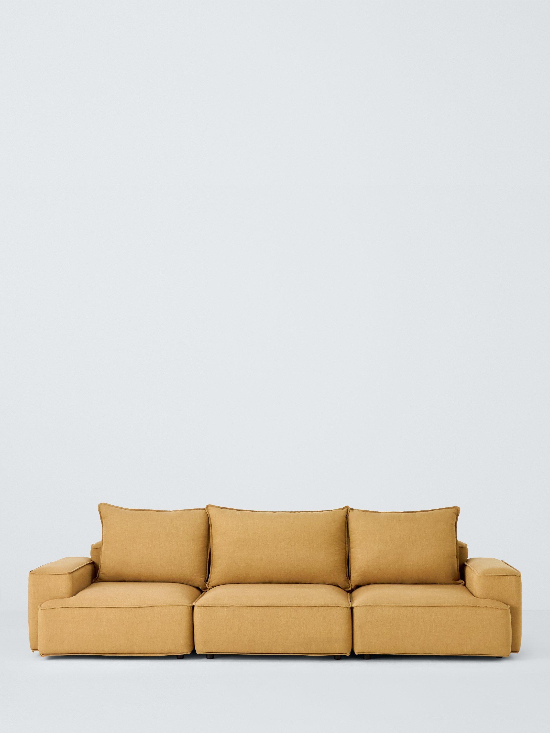 Border Range, John Lewis Border Grand 4 Seater Sofa, Relaxed Linen Ochre