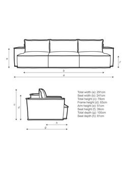 John Lewis Border Grand 4 Seater Sofa, Dark Leg - view 2, Relaxed Linen Ochre