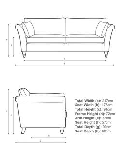 John Lewis Sienna Grand 4 Seater Sofa, Light Leg, Aqua Clean Titan Navy - view 2, Aqua Clean Titan Navy