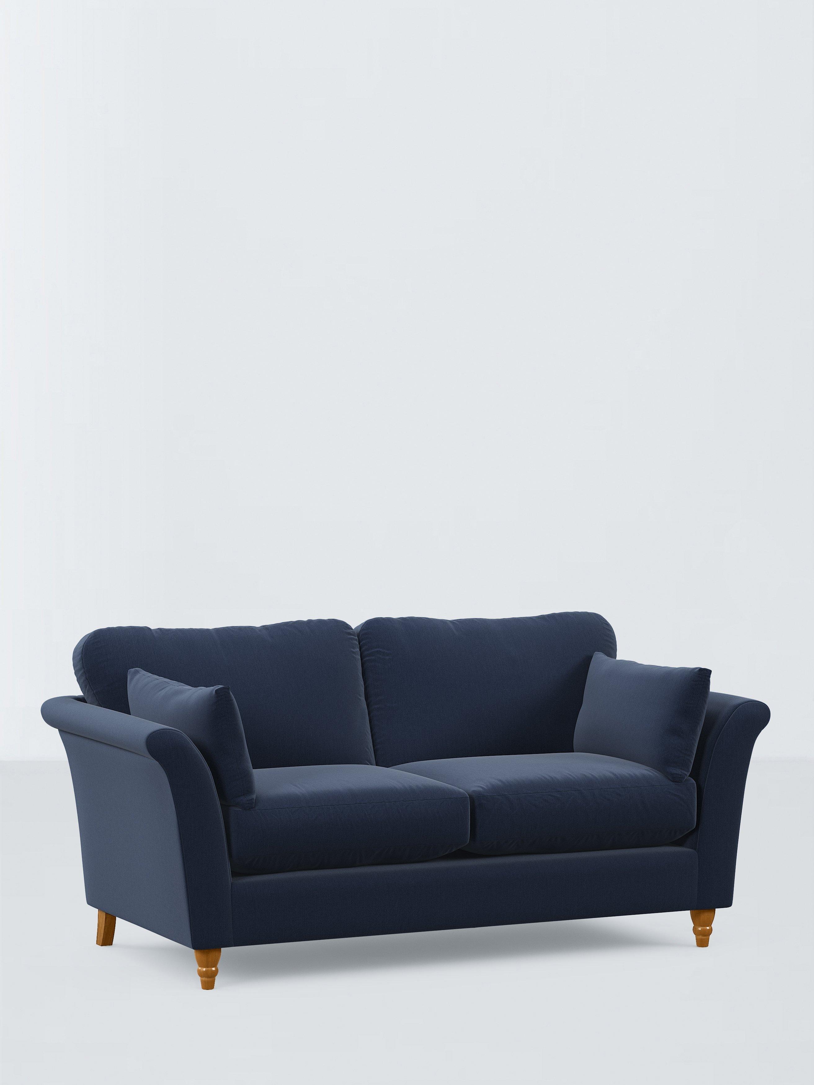 John Lewis Sienna Large 3 Seater Sofa, Light Leg, Aqua Clean Titan Navy