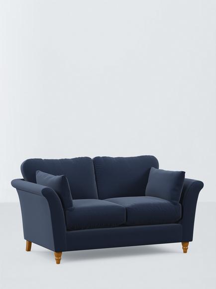 John Lewis Sienna Medium 2 Seater Sofa, Light Leg, Aqua Clean Titan Navy, Aqua Clean Titan Navy