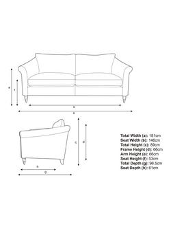 John Lewis Sloane Medium 2 Seater Sofa, Dark Leg, Hidcote Blue - view 2, Hidcote Blue