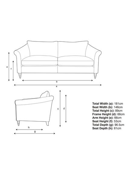 John Lewis Sloane Medium 2 Seater Sofa, Dark Leg, Hidcote Blue - view 2, Hidcote Blue