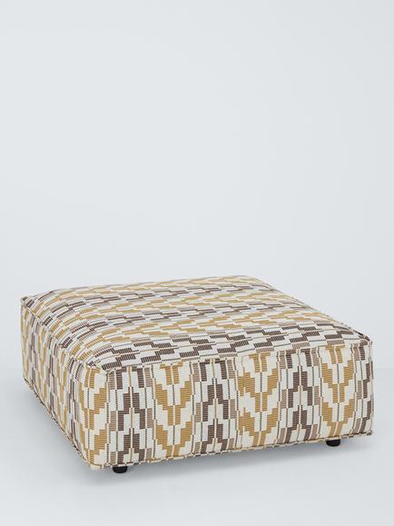 John Lewis Border Footstool, Dark Leg, Merida Woven, Merida Woven