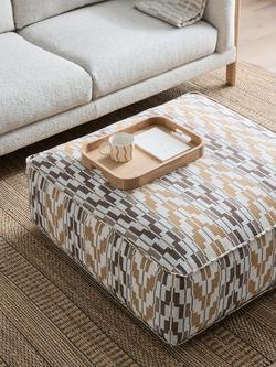 John Lewis Border Footstool, Dark Leg, Merida Woven - view 2, Merida Woven