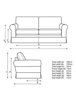 John Lewis Padstow Large 3 Seater Sofa, Cotton Mix Natural - view 2, Cotton Mix Natural