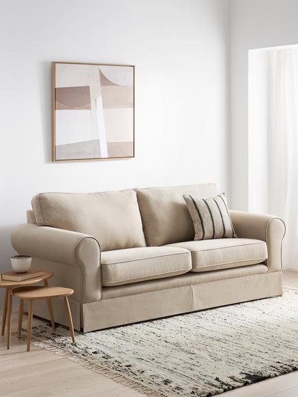 John Lewis Padstow Large 3 Seater Sofa, Cotton Mix Natural - view 2, Cotton Mix Natural