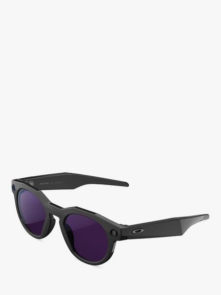 Oakley Meta HSTN Glasses, Black, Clear to Amethyst Transitions Lenses, Black