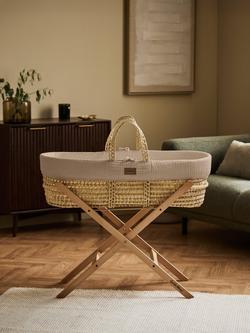 The Little Green Sheep Muslin Moses Basket, Truffle