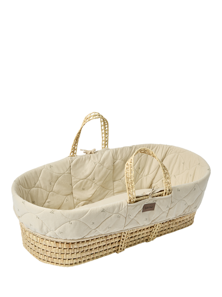 The Little Green Sheep Qulited Moses Basket, Floral - view 2, Floral
