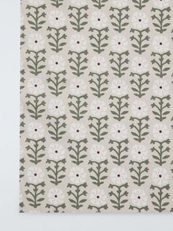 John Lewis Aria Floral Oilcloth Tablecloth Fabric, Natural - view 2, Natural
