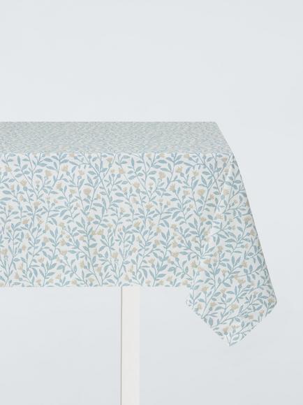 John Lewis Eloise Oilcloth Tablecloth Fabric, Ice Blue, Ice Blue