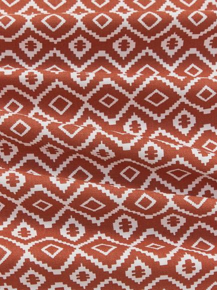 John Lewis Nazca Oilcloth Tablecloth Fabric - view 2, Sienna