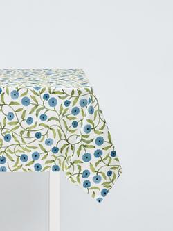 John Lewis x Anine Cecilie Iversen Floret Oilcloth Tablecloth Fabric, Glacier, Glacier