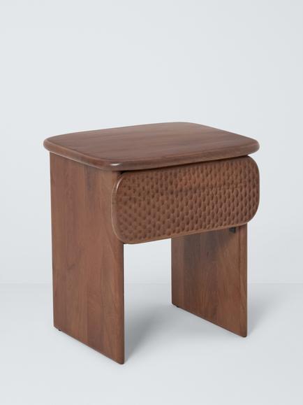 John Lewis Pebble 1 Drawer Bedside Table, Dark Wood, Dark Wood